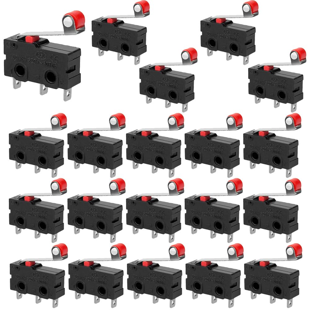 

Micro Limit Switch Micro Switch 20pcs Mini Micro Limit Switch AC 5A 3 Pin Terminal 1NO 1NC for Machines 125-250V Electronics/Household Appliances/3D