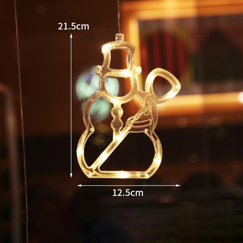 LED Christmas Lights String Santa Claus Snowman Window Suction Cup Lights Christmas Tree Holiday Decoration Colored Lights