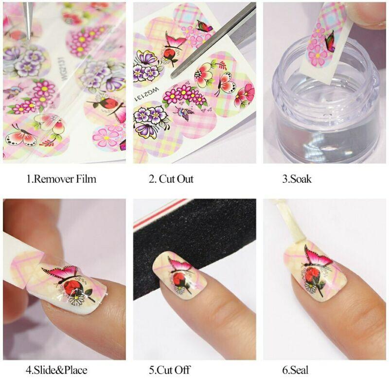 12 Designs Leopard Print Nail Art Stickers Animal Water Transfer Sliders Decals