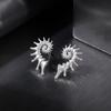 1pairs Fashionable Creative 3D Silver Shell Earrings for Women Exaggerated Personality Holiday Retro Ear Jewelry