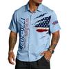 Men's Casual Short Sleeve Button Down Shirt Lightweight Breathable Fabric Relaxed Fit Collared Summer Shirt with Printed Design
