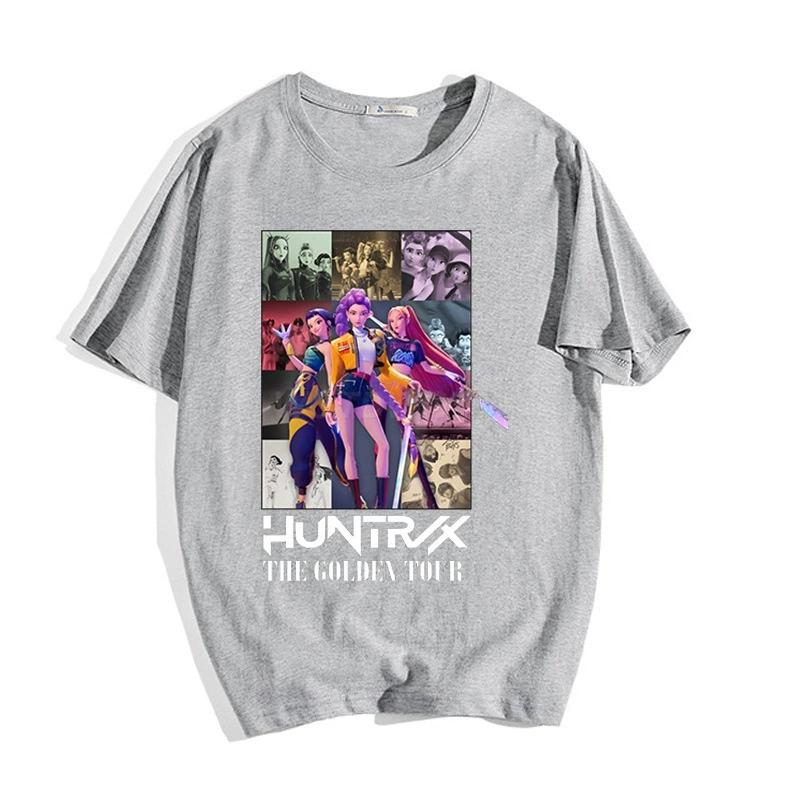 New Design TShirt Kpop Demon Hunters Clothing Cartoon Trendy Tees Loose Casual Crewneck Tops for Women Men Short Sleeve