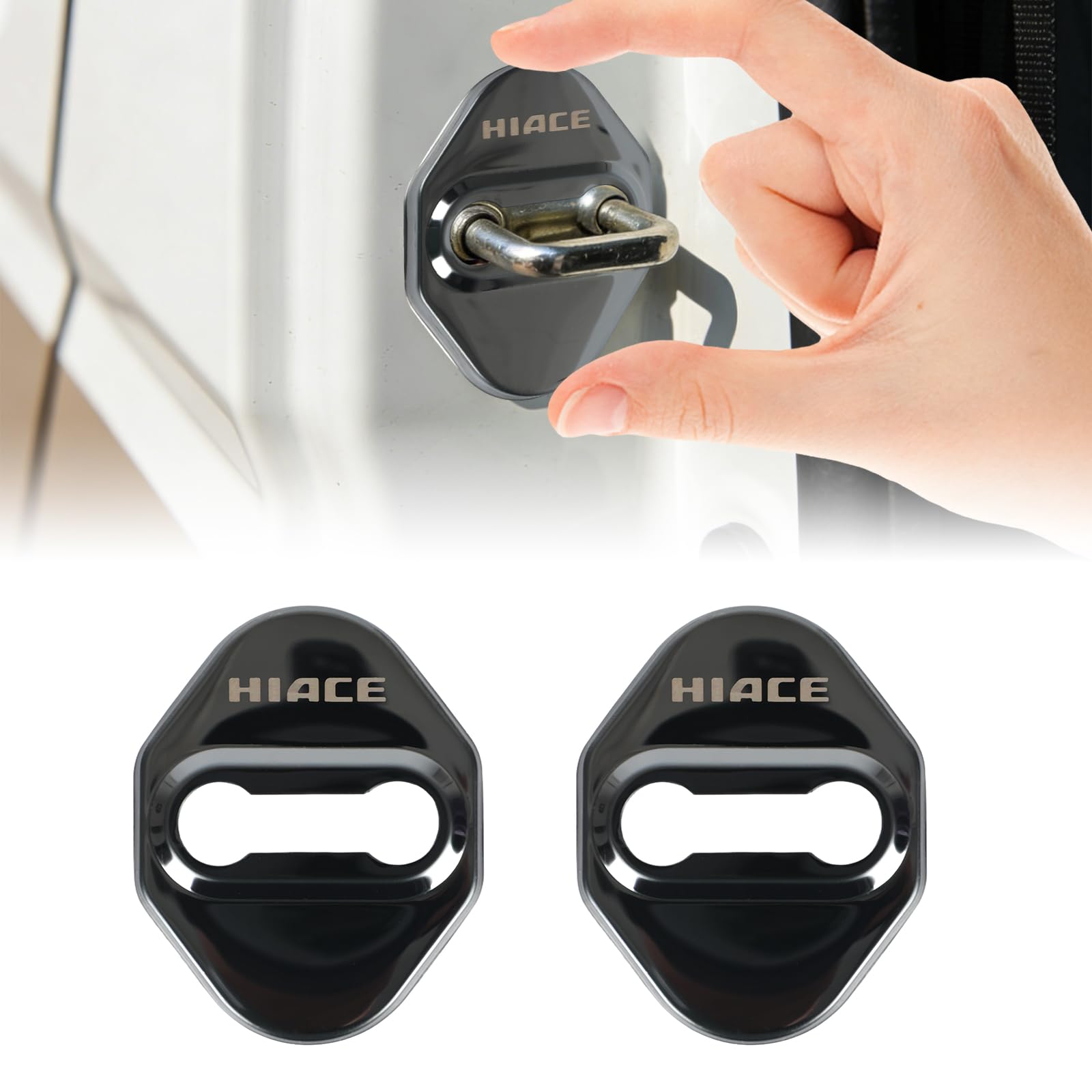 UmeMart Hiace 200 series door striker cover, set of 2,