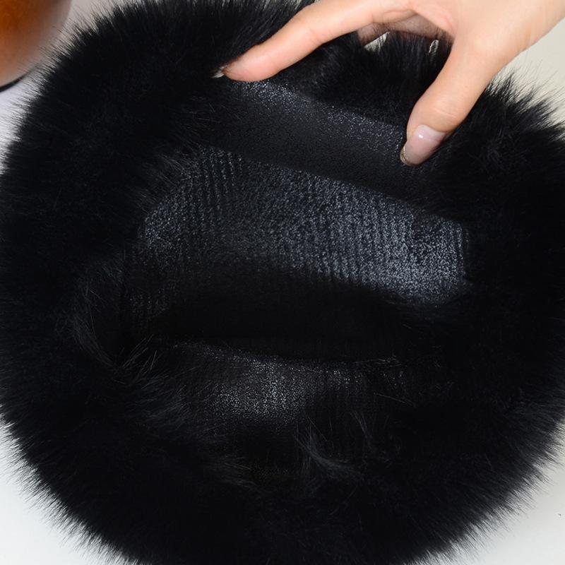 1PC Ear Protection Thick Warm Winter Women's Fashion Fluffy Plush Hat Snow Ski Cap Imitation Fur KTY