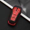 Key Fob Cover - Soft TPU Smart Remote Car Key Case - Compatible with Ford F150, Explorer, Fusion, Mustang, Edge, Lincoln MKZ, MKC, MKX (Red)