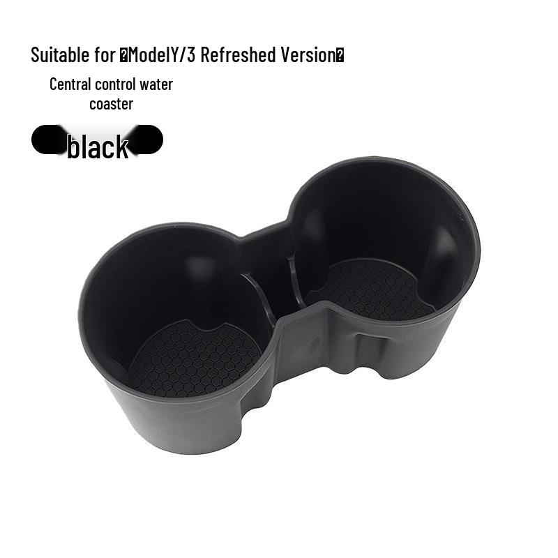 Tesla Car Center Console Silicone Coaster & Wireless Charger Cup Holder Storage Box