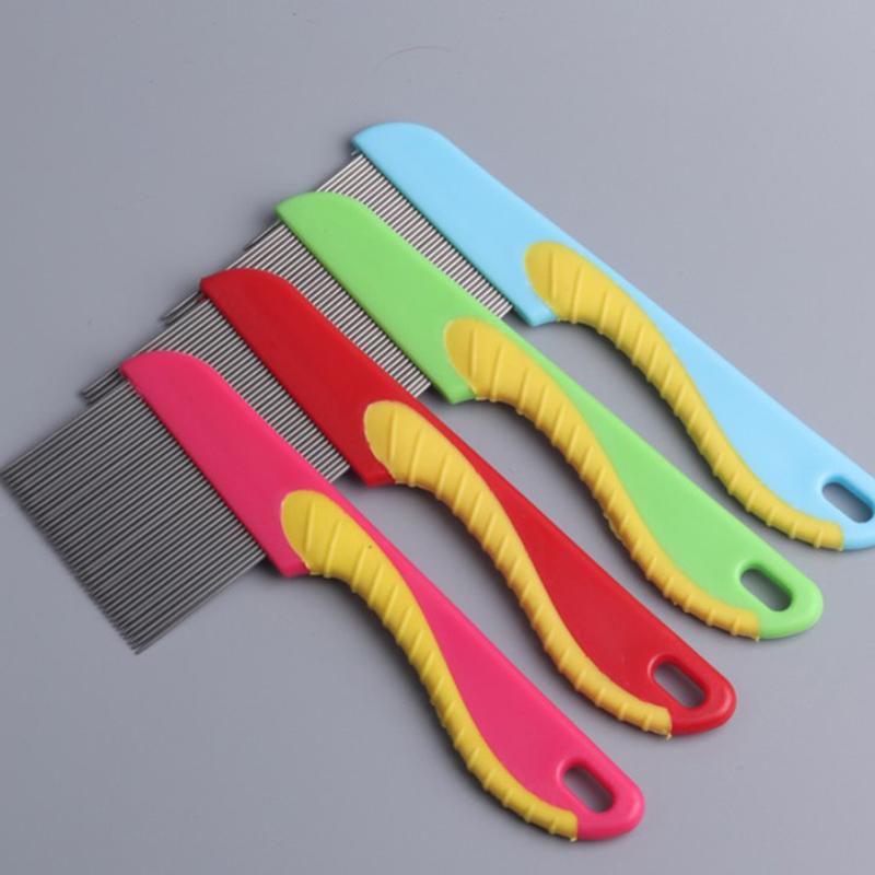 Pet Dogs Cats Anti Lice Comb Stainless Steel Long And Short Needle For Deworming