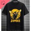 UnisexS Zombie Bee Apocalypse Graphic TShirt with Creepy Undead Horror Design Black Pure Cotton Shortsleeve Tee Outdoor Clothing