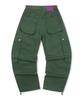 GLACK Gp172 Loose Cargo Herringbone Cotton Pants (Olive)