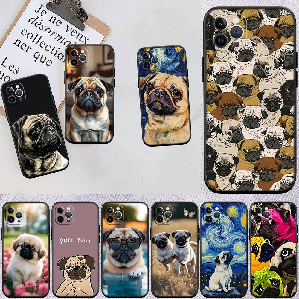 MY6 Cute Pug Dog Soft Shell Phone Case for OPPO A40 A60 A80 A15 A16 A16K A12 A17 A17K A54 A54S A53 A53S A55 A56 A57 A98 F23