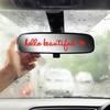 Sada 4ks nálepek na zpětná zrcátka Hello Beautiful Letters Self Afirmace Reflexní růžové vinylové samolepky na auto pro ženy