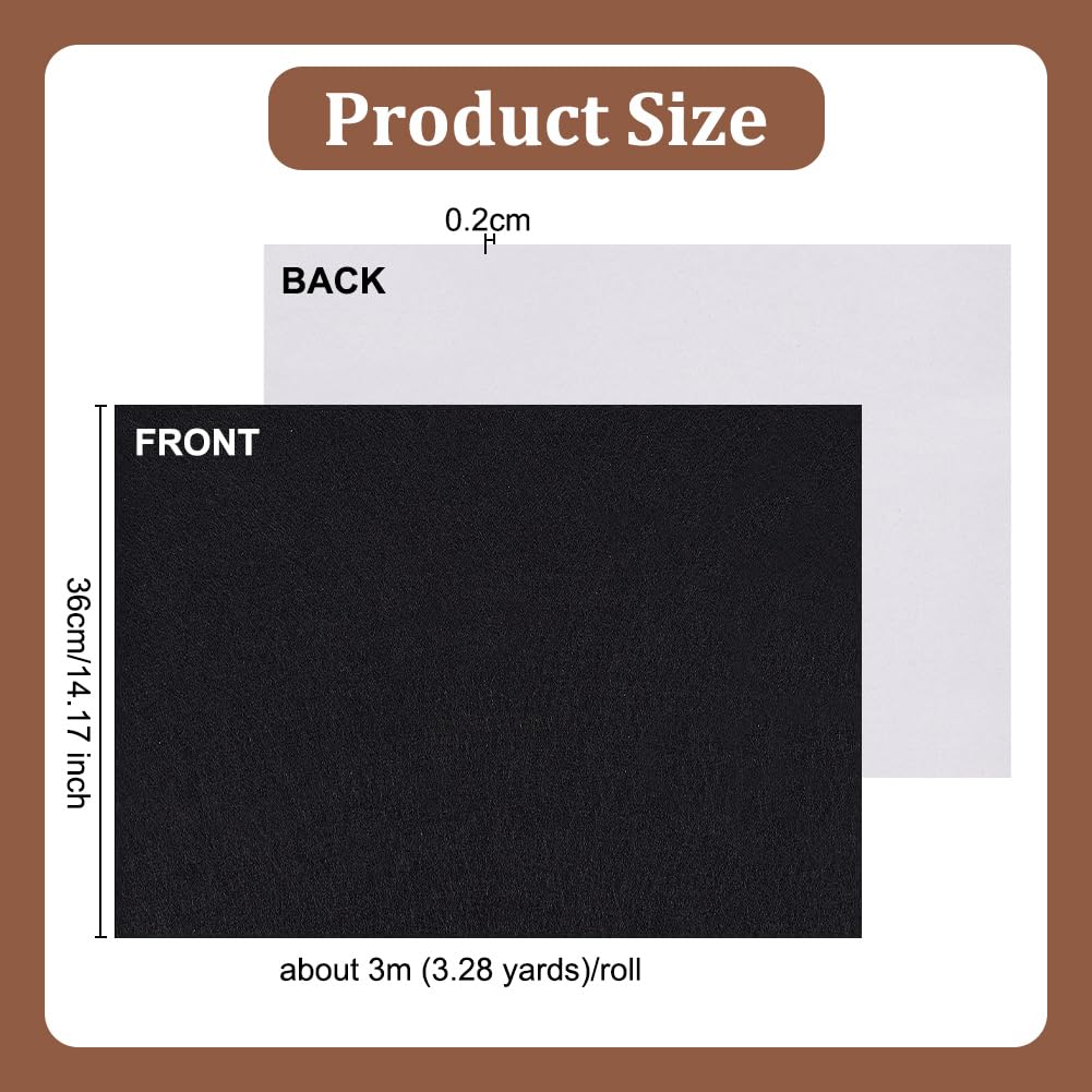 OLYCRAFT 3m Felt Fabric Sheet, 36cm Wide, 2mm Thick, Adhesive, Non-woven Fabric, Wool Fabric, Scratch Prevention, Wool Felt, Furniture Protection, Fel