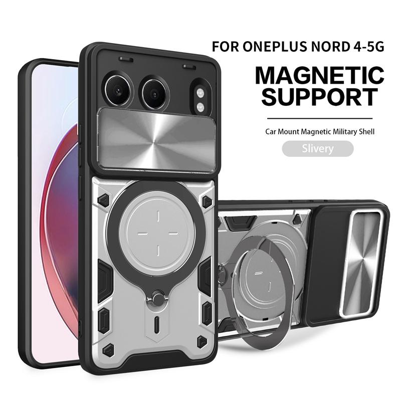 For OnePlus Nord 4 5G Case Camera Protect Ring Holder Armor Phone Case for One Plus Nord4 1+Nord 4 2024 CPH2663 6.74" Back Cover