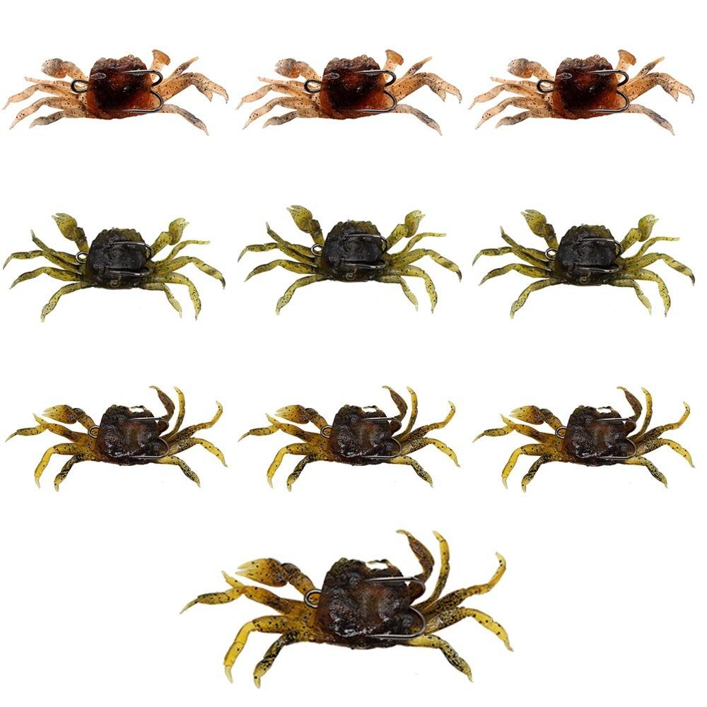 10PCS Silicone Crab Baits with Double Hooks Fishing Baits Durable Crab Lures Freshwater Fishing