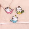 Charm Mermaids Cats Alloy Brooch Fashionable Lapel Accessory For Kids Friend Parties Casual Outfits