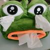 1pc Funny Plush Sad Frog Tissue Box Car Bedroom Dressers Night Stands Paper Tissue Holder Garden Home Decoration Gift Paper Towe