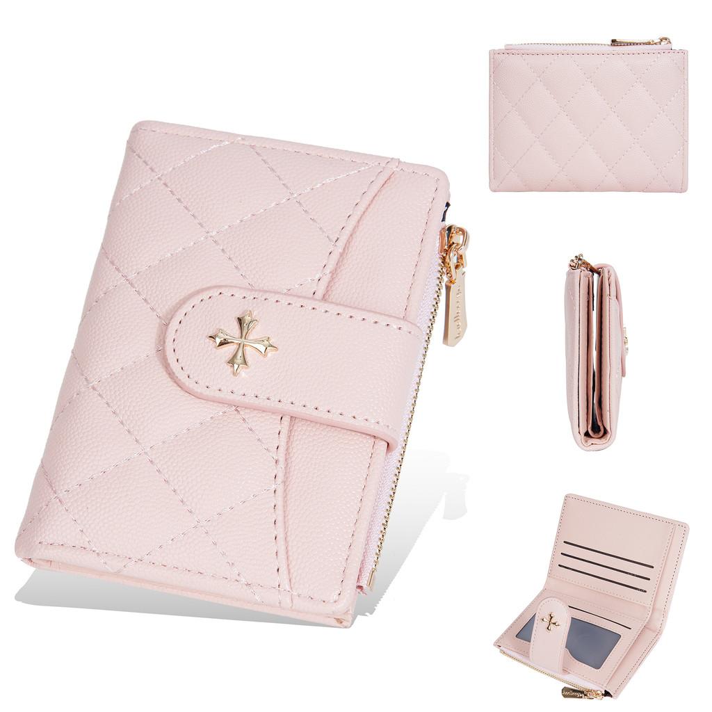 Minimalist Pu Material Ladies Short Wallet With Letter Printed And Card Organizer For Women