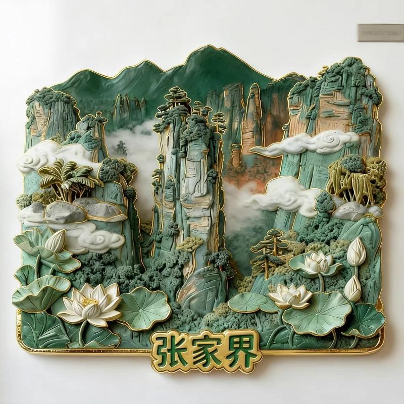 China Metal Fridge Stickers Hangzhou Souvenirs Huangshan Tianjin Guilin Guangxi Wuhan Xi An Zhangjiajie Fridge Magnets Gifts