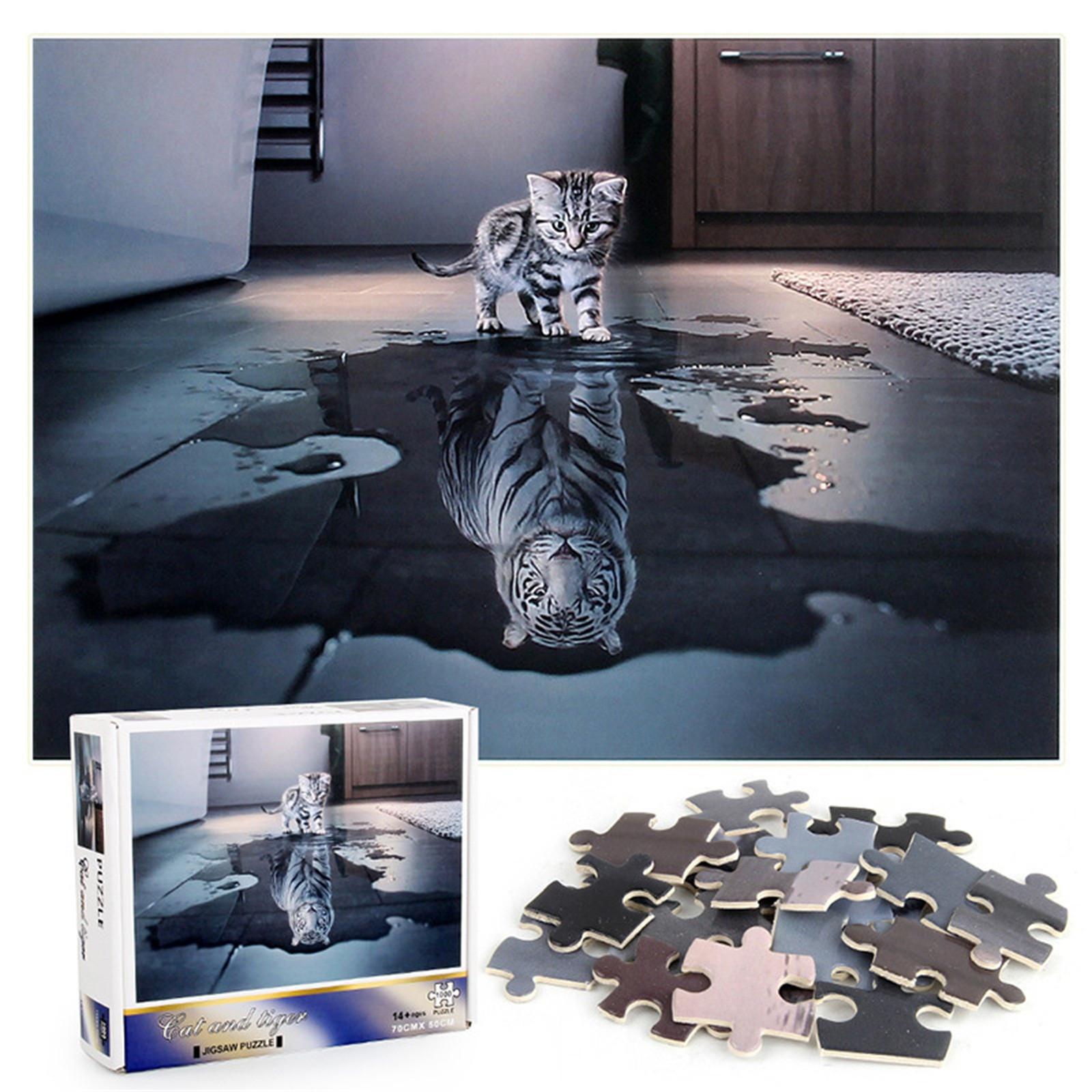 

1000 кусочков взрослого пазла Clasic 3D Кот Тиге Образование Пазл Подарок