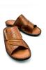 Genuine Real Leather Men's Slippers Light Slippers Leather Syringe Brown