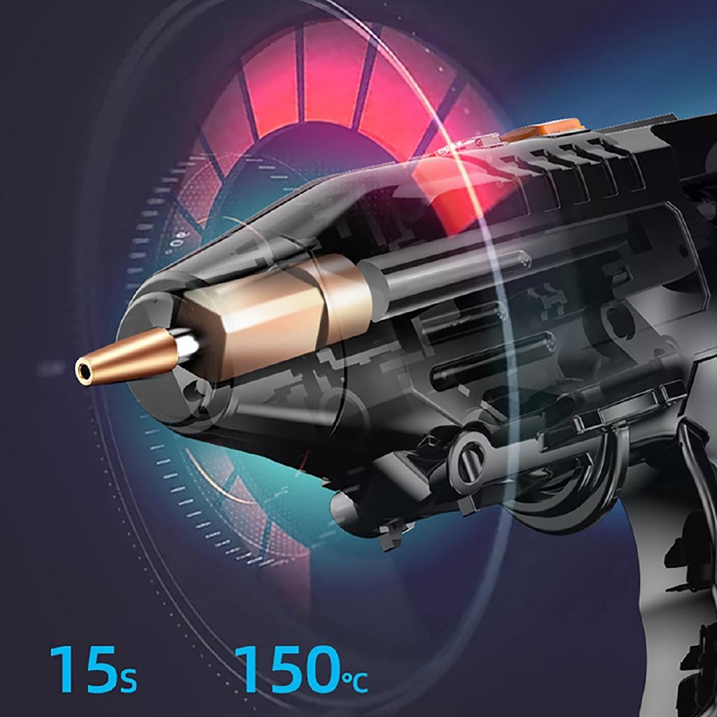 3,6 V Lithium-Ionen-Heißklebepistole mit 100/40/10 Stück 7 mm Sticks, kabellose Transplantatreparatur-Heißklebepistole, pneumatische Heim-Heimwerkerpistole