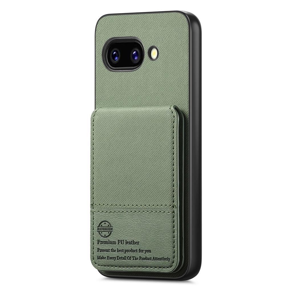 For Google Pixel 9a Case Cloth Texture Leather+PC+TPU RFID Blocking Phone Cover with Card Holder