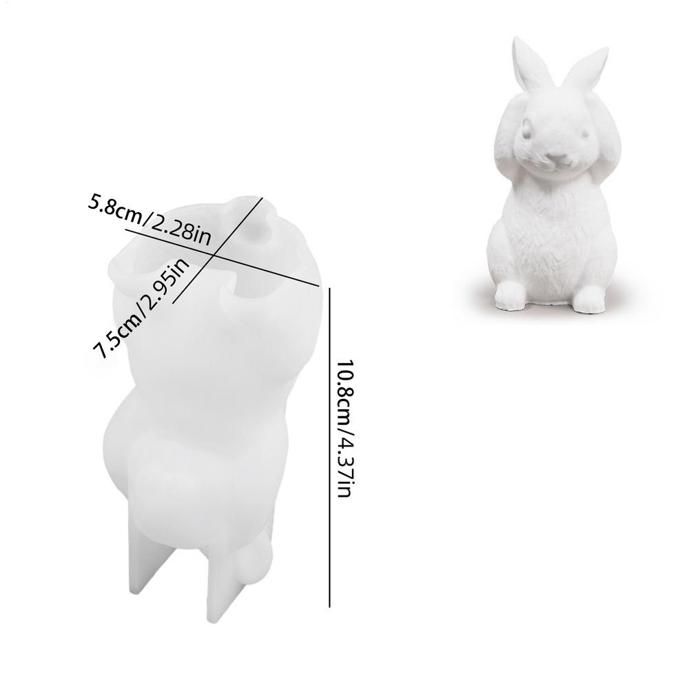 Easter Silicone Rabbit Mold Bunny Statue Mold for Crafts Plaster Casting Soft Silicone Mold Easy Release for Beginners Crafting