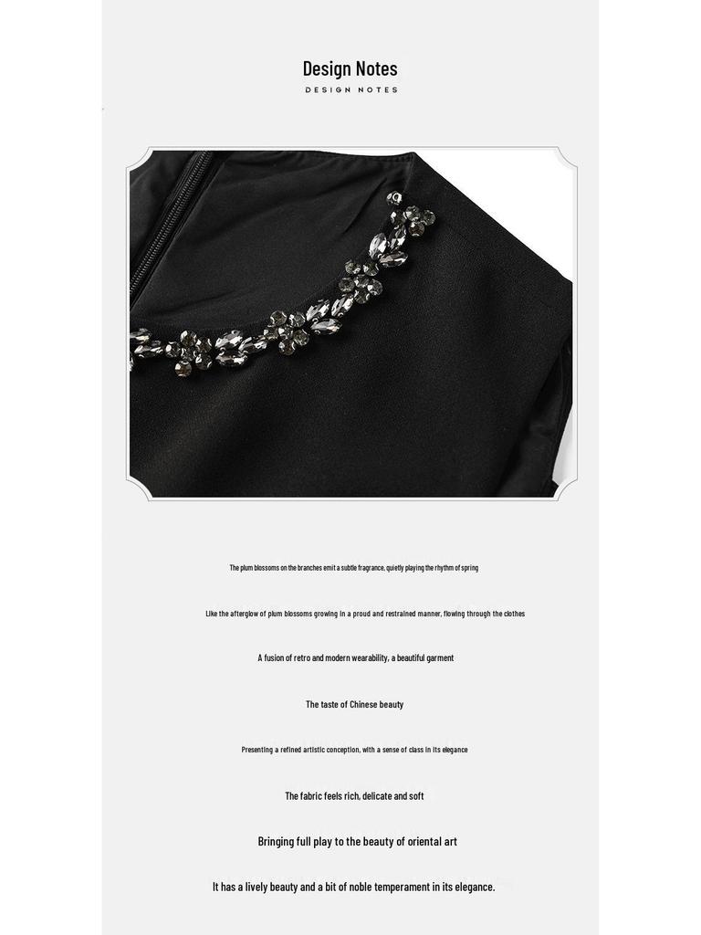 2024 Summer Elegant Off-Shoulder Diamond Nail Dress for Women