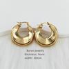High Quality Women 18k Gold Plated Stainless Steel Huggie Earrings Hypoallergenic Jewelry Screw Twisted C-shape Hoop Earrings