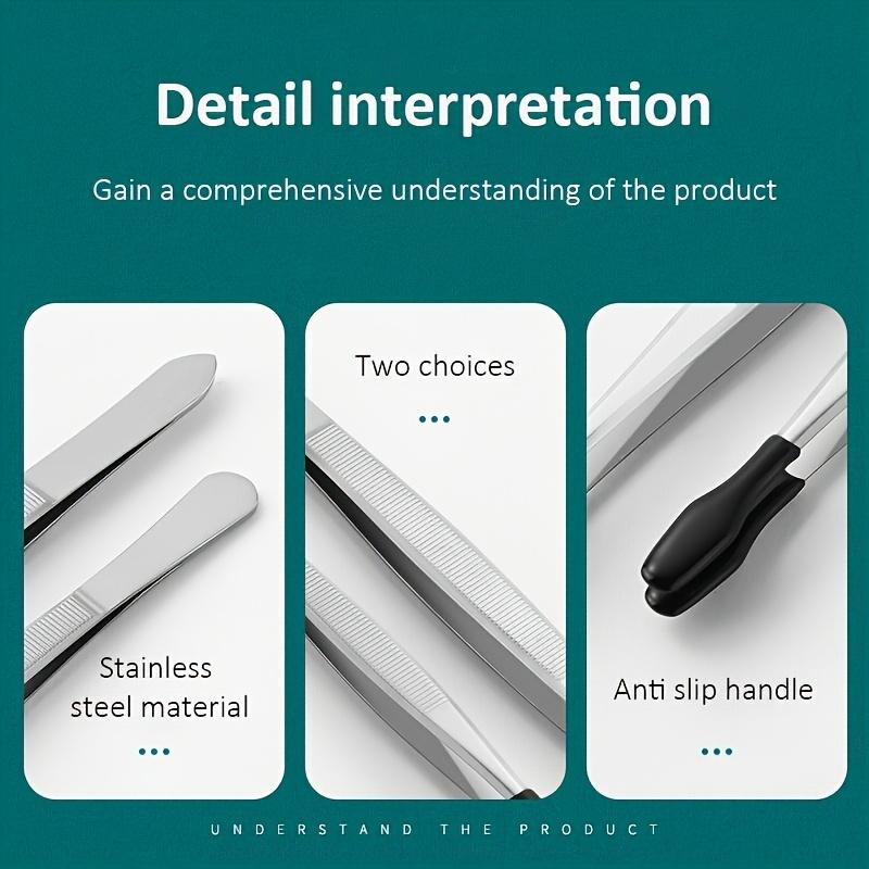 Stainless Steel Tweezers Stainless Steel Plastic-Coated Tweezers For Eyelash Extension Assistance Coin Clips Stamp Clips Tool