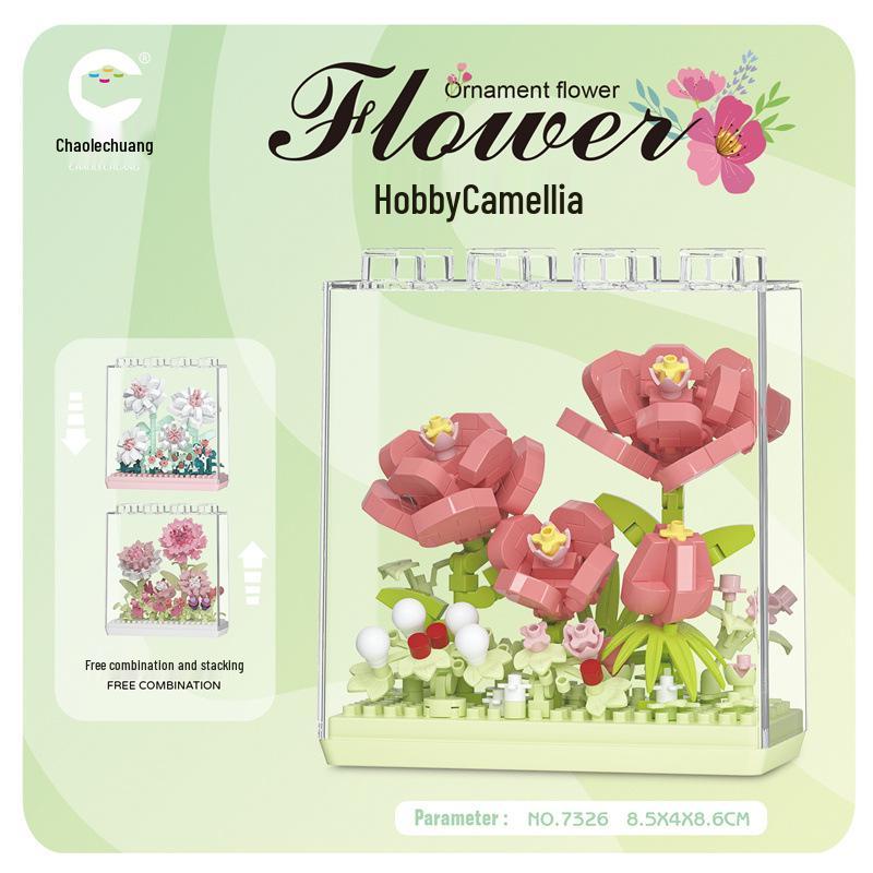 Bionic Eternal Flower Building Blocks: Sunflower and Rose Assembly Toy for Children