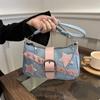 Borse a Tracolla Catena Y2K Hot Girl con Motivo a Stelle per Donna Borsa a Mano Nera Rosa Borsa di Lusso Designer Grunge Borsa a Tracolla Stile Gotico Motor