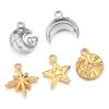 5pcs/lot High Quality Stainless Steel Pendant Star Moon Round Shape Fashion Charms For Jewelry Making DIY Necklace Earrings Gift