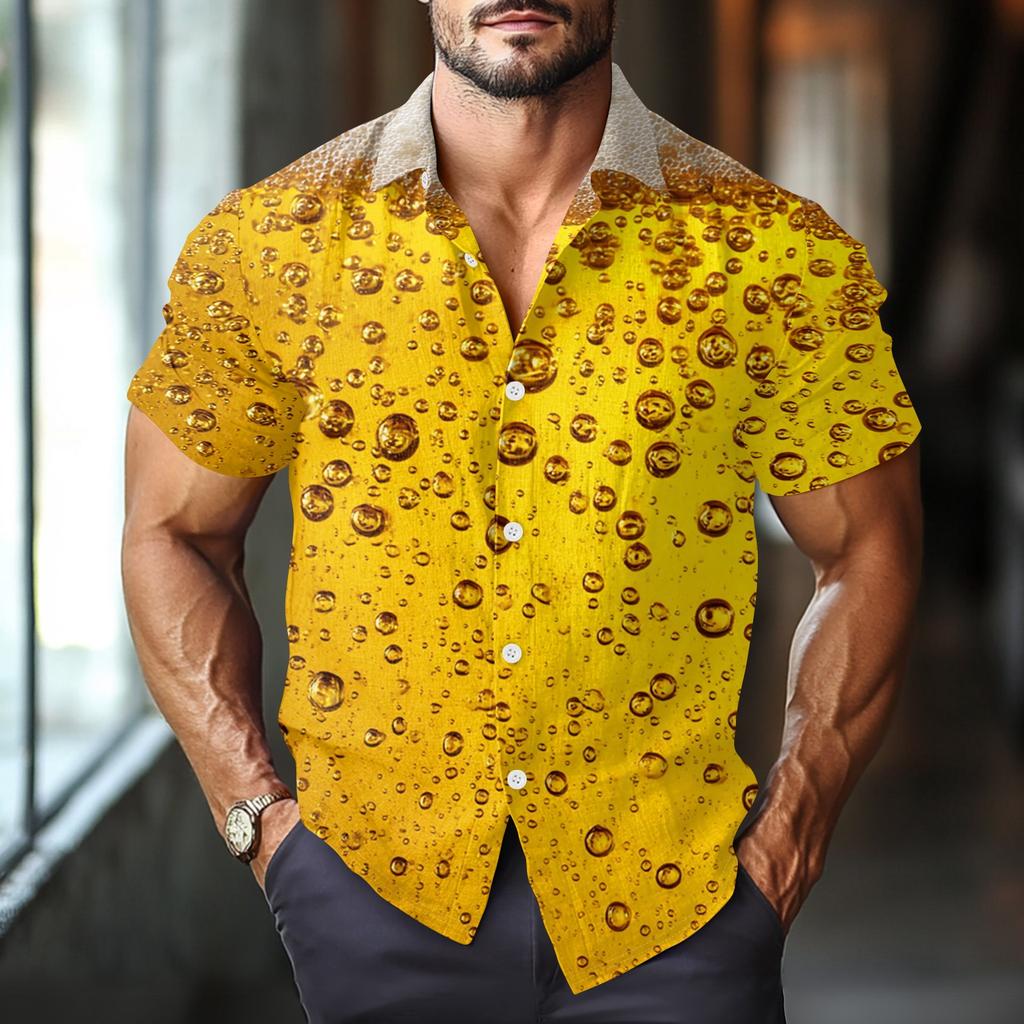 Men's Casual Casual Independence Day Print Short-sleeved Shirt