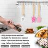 3 Pcs Wooden Handle Silicone Spatulas Heat Resistant Baking Spatulas with Pink Satin Ribbon Bows for Cooking Baking Tools