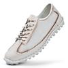 Handmade Leather Men Shoes Casual Lace Up Sneakers Breathable Leather Anti-slip Wearable Shoes Flats Fashion Running Moccasins