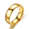 6mm Simple Ring Classic Smooth Gold Color Stainless Steel Wedding Engagement Rings for Women and Men Jewelry Wholesale