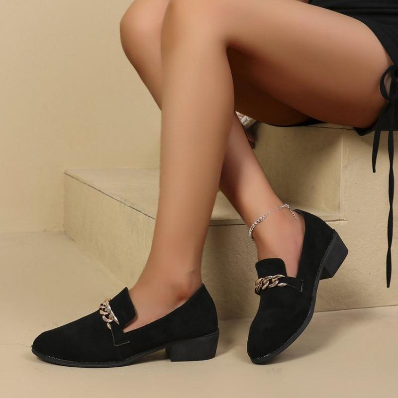 Large Size Thick Low-heeled Casual Shoes for Women's Autumn New Style One-pedal Doudou Shoes Casual Single Shoes for Women