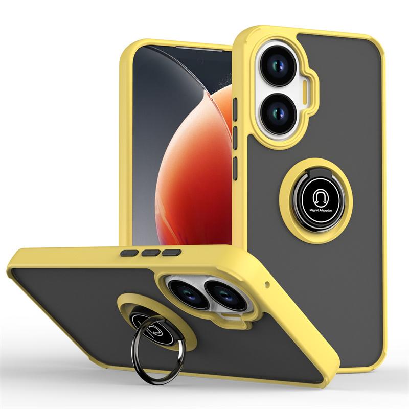 

Чехол для Xiaomi Poco F7 5G Ударопрочный Матовый Жесткий ПК Бронированный Чехол для Pocof7 Poko Little F7 F 7 7F Магнитный Держатель Кольцо Крышка Poco F7 жёлтый