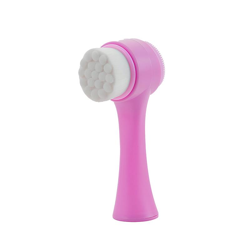 Dual-Sided Silicone Facial Cleansing Brush - Soft Blackhead & Pore Massager