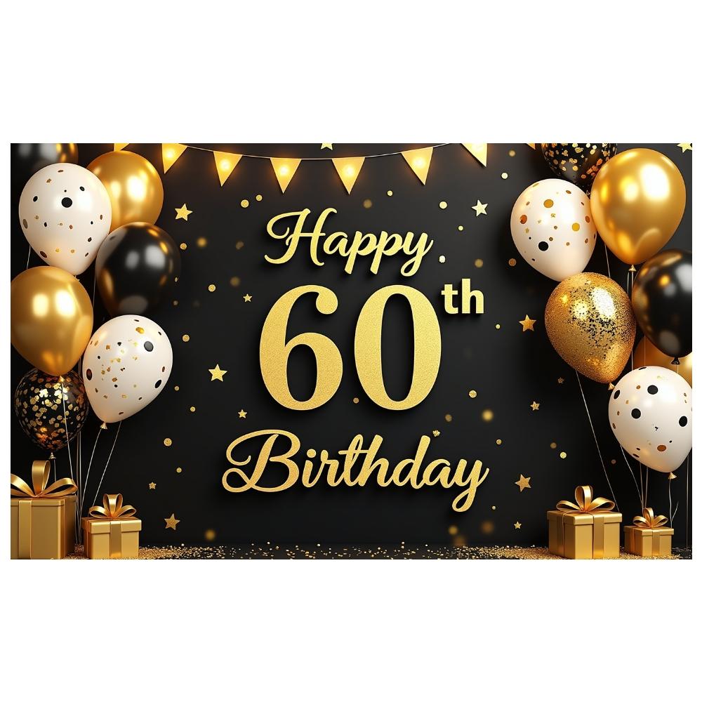Birthday Celebration Backdrop Balloon Decorations Milestone Birthday Background 60th Birthday Display Luxury Design