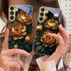 Prosperous Golden Peony For Samsung Galaxy S20 FE S21 S22 S23 Plus S24 Ultra 25Ultra S21+ S9+ S22Plus Golden Glass Phone Case