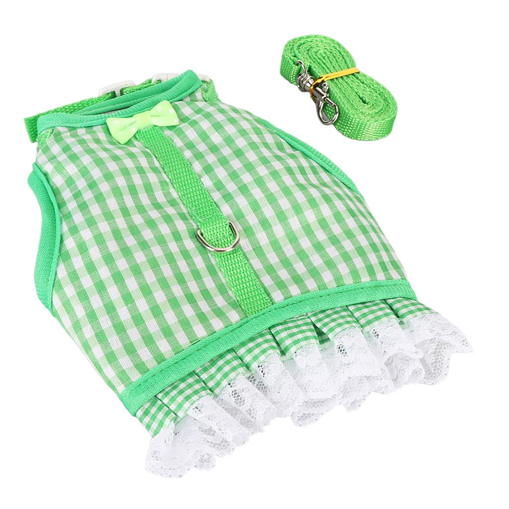 Rabbit Vest Leash Lace Hem Cute Breathable Hook and Loop Design Rabbit Harness Leash for Chinchilla Ferret