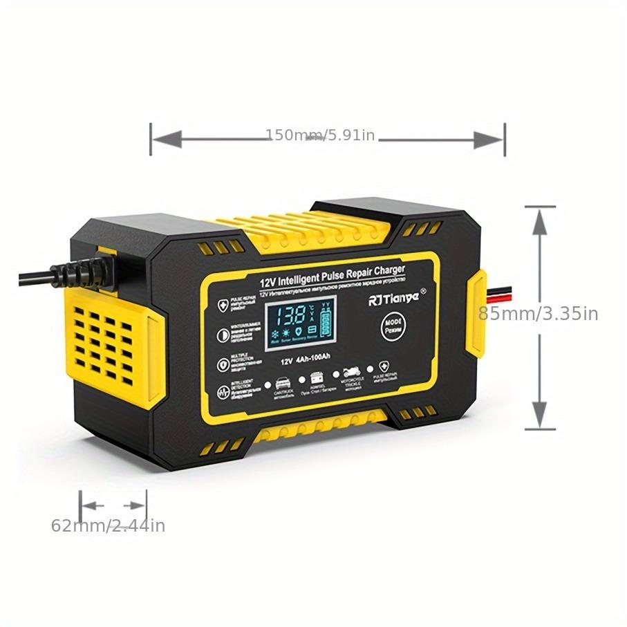 EAFC 12V Smart Battery Charger with LCD Display, 6A Intelligent Pulse Repair