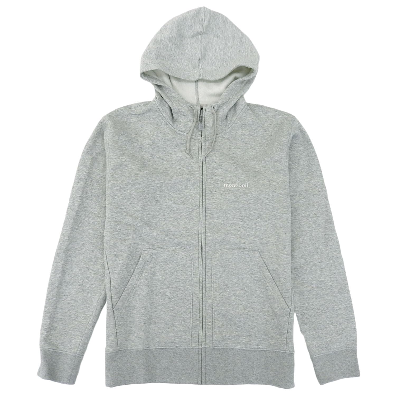 mont-bell men s relaxed wear cotton sweat zip parka light gray / M