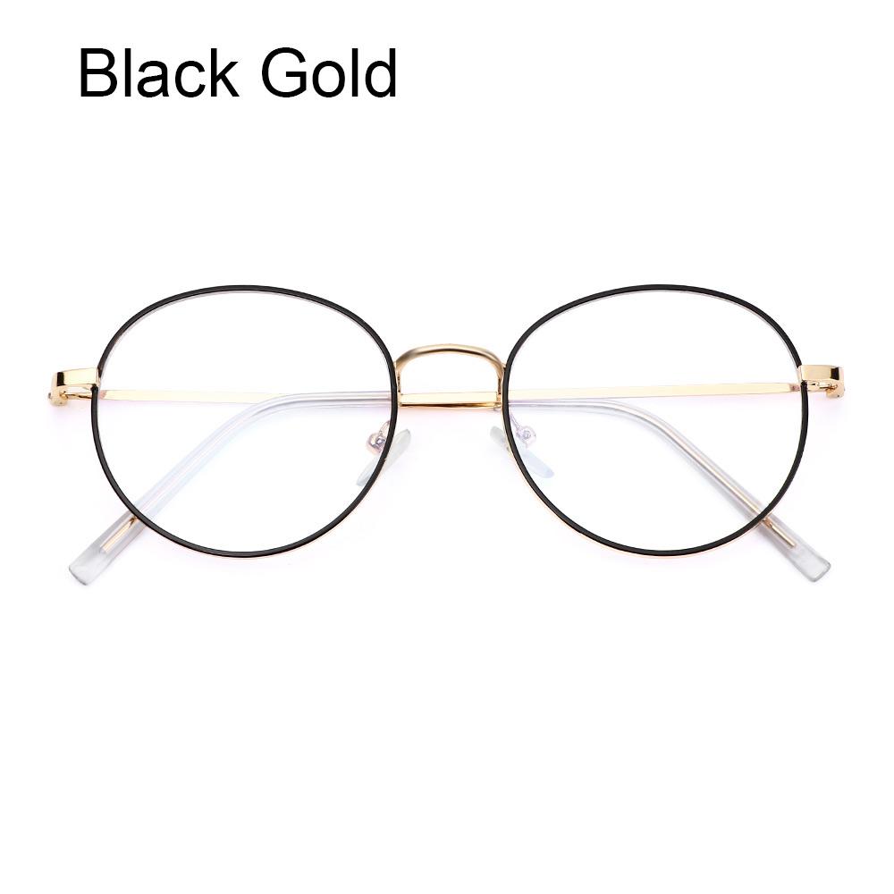 Fashion Women Anti-Blue Light Glasses Men Classic Metal Round Oversized Frame Eyeglasses Optical Lenses Office Computer Glasses