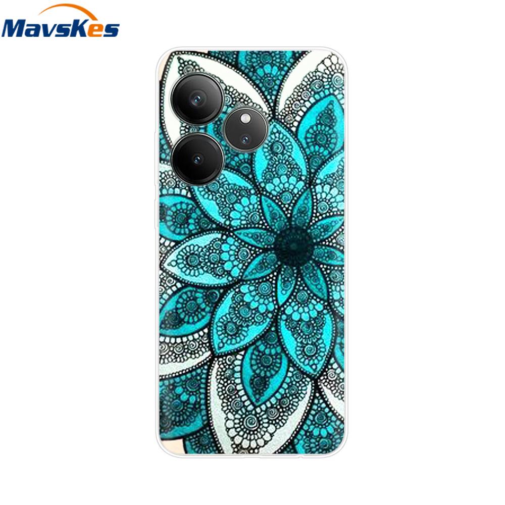 For Realme GT 6T Case Soft TPU Clear Painted Back Cover For Realme GT 6 Case GT6 6T Transparent Bumper RealmeGT6 Cute Protector