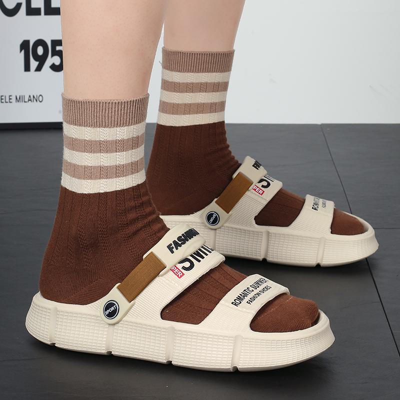 Fashion Young Fashion Men's Slippers EVA Thick Bottom Mixed Colors Mens Casual Shoes Men Slip-on Sandals Summer Beach Male Sports Slides