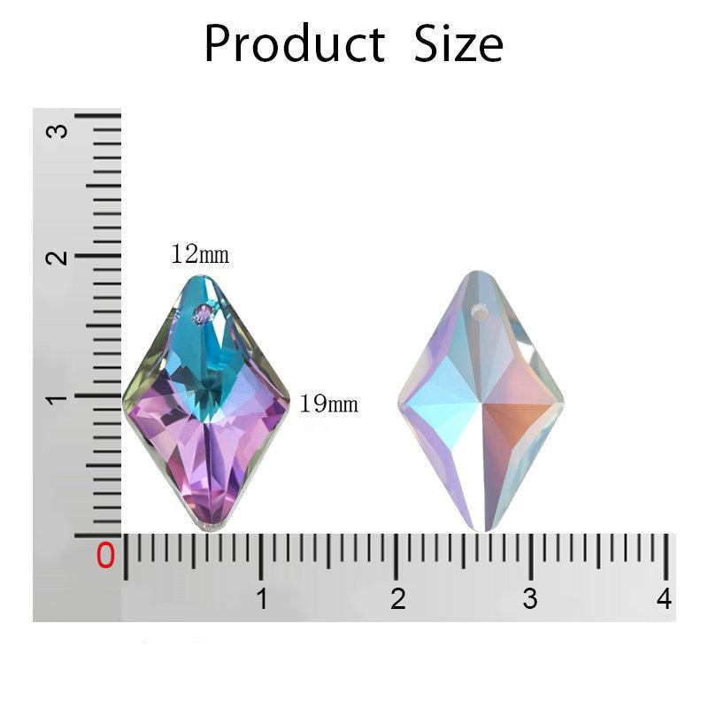 12Pcs Crystal 6320 Rhombus Pendant Glass Austria Loose Beads Charms Rhinestones for DIY Earring Necklace Jewelry Accessories