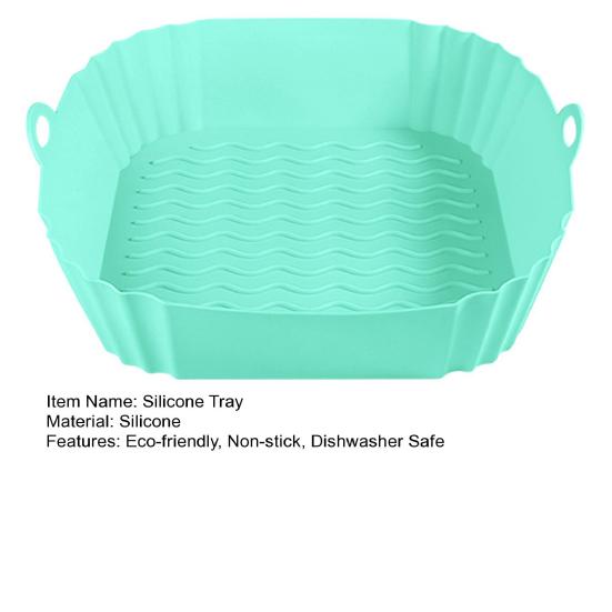 Silicone Air Fryer Tray Reusable Base Mat for 3 to 5LB Air Fryers Heat Resistant Non-Stick Tray Replacement of Parchment Paper